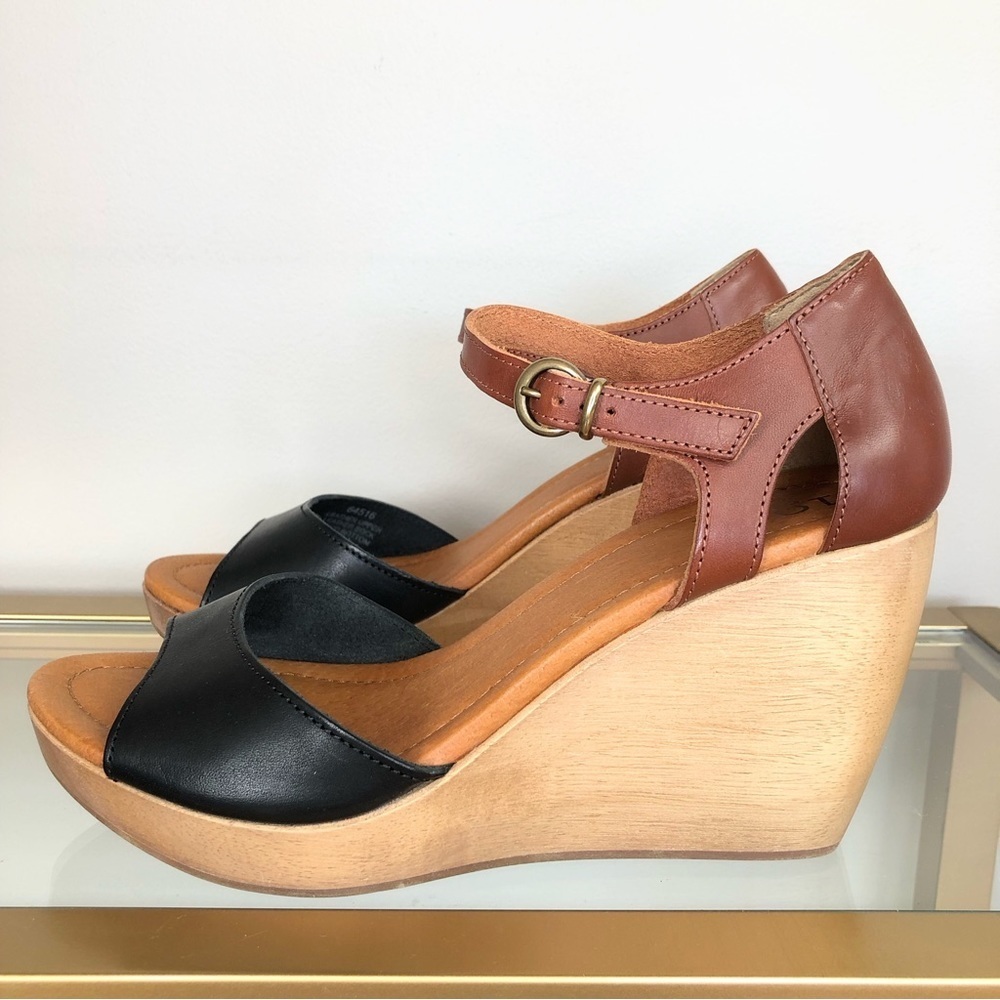 Madewell Black and Brown Wedge Sandals